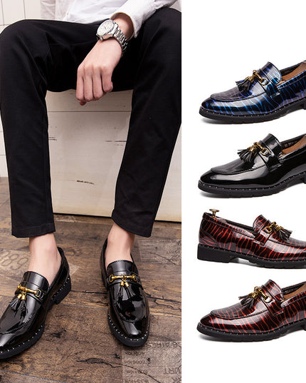 Men's British Pointed Leather Shoes Korean Style