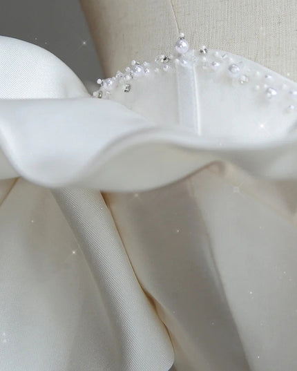 Satin Light Wedding Dress Bride French Super Fairy