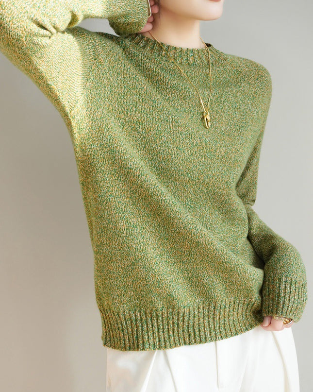 Seven-pin Thickened Skin-friendly Velvet Flower Yarn Sweater Classic Round Neck