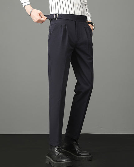 Young Men's Trousers Suit Pants Slim Fit