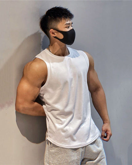 Breathable Ice Silk Sports Vest Men's Workout Sleeveless T-shirt