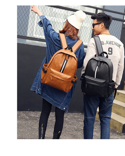 Men and women pu leather backpack
