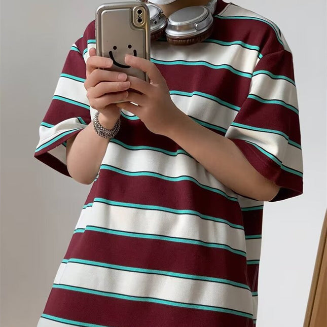 Men's Summer Japanese Vintage Stripe T-shirt