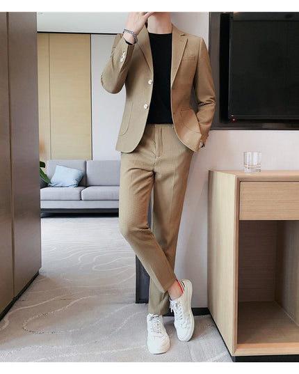 Men's Fashion Waffle Casual Suit