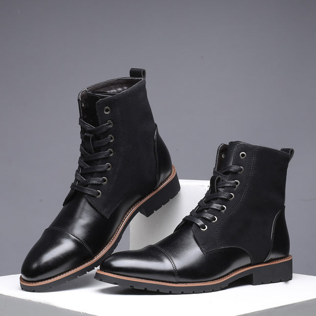 Pointed and velvet warm Martin boots