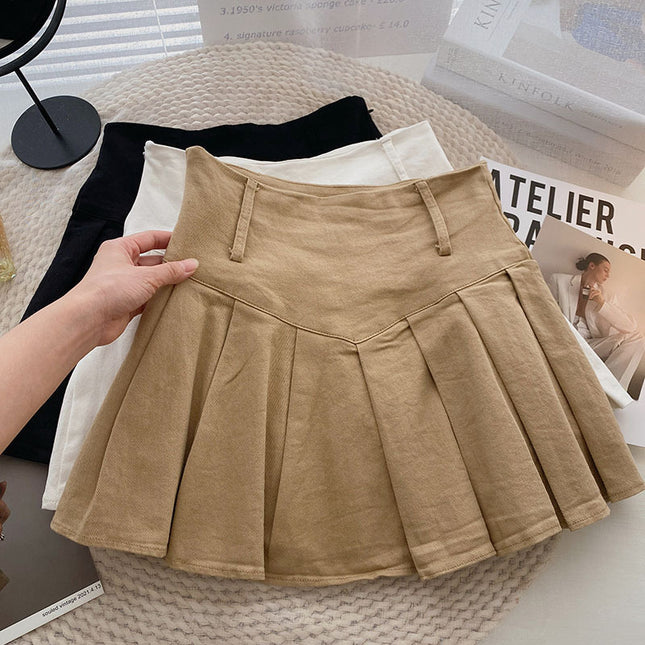 High Waisted Pleated Short Skirt For Women's New Versatile And Slimming Look