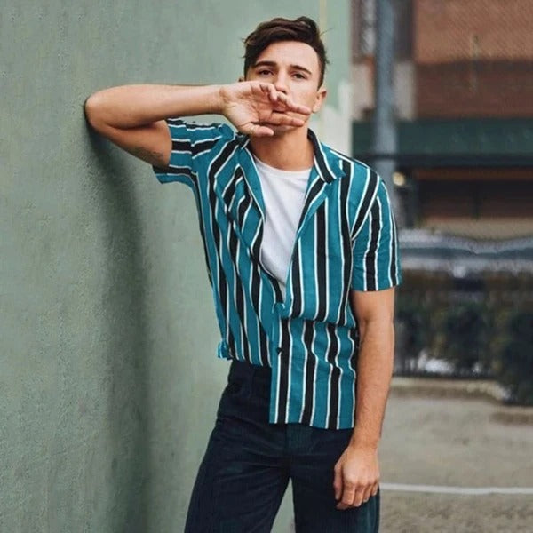 Striped casual men's shirt