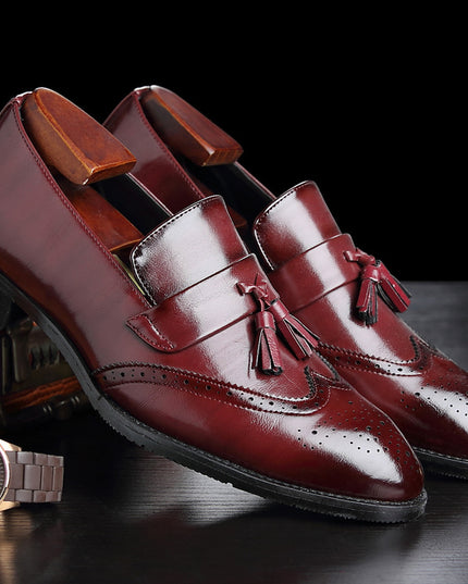 Casual Fashion Brogue Fringed Leather Shoes Men