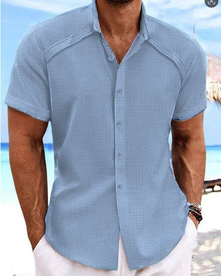 Hawaiian Casual Short Sleeve Solid Color
