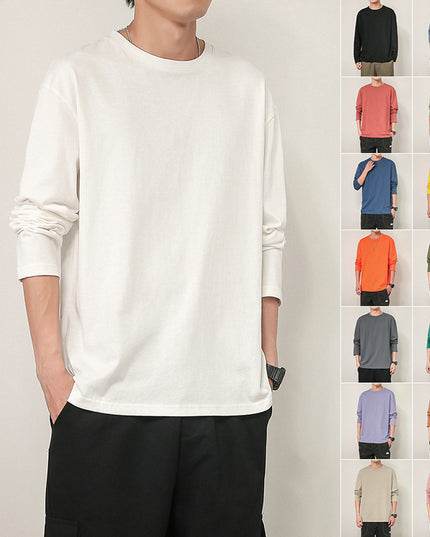 Long Sleeve T-shirt Bottoming Shirt Youth Casual American Round Neck Top