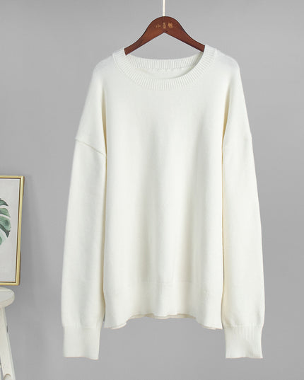 Loose And Warm Simple Pullover Solid Color Knitted Sweater