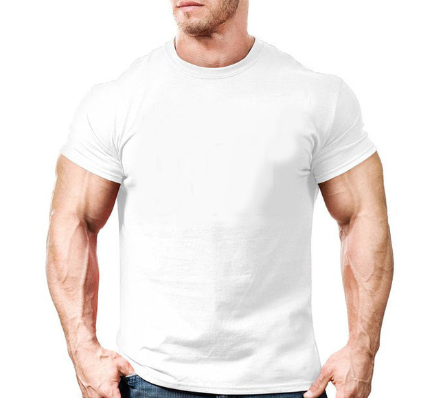 Solid Color Fitness Men's Round Neck Sports Short Sleeve