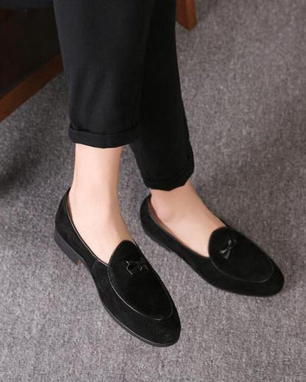 Men's leather shoes personality butterfly tassel fashion leather peas shoes