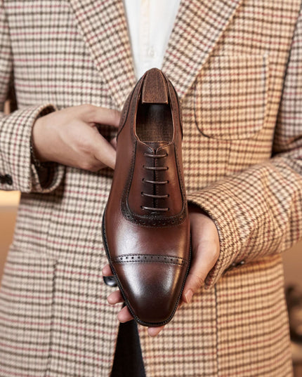 Business Office Oxford Shoes Brogue Leather Shoes Men's Leather
