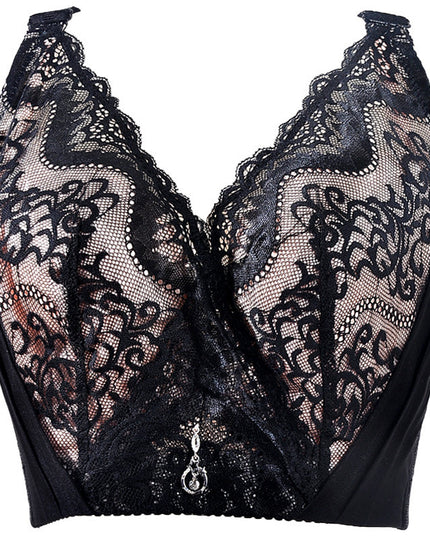 Thin Plus Size Bra Big Chest Small Lace Full Cup Bra