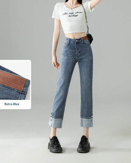 Contrast Color Stretchy Straight-leg Pants Children