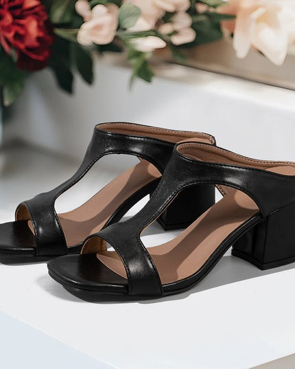 Women's Plus Size Thick High Heel Slippers