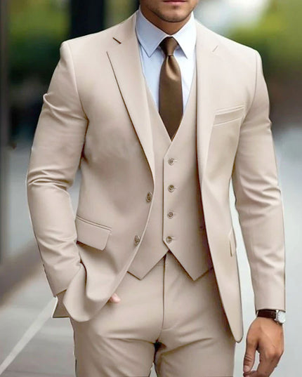 Business Casual Men's Three-piece Suit For Bridegroom Men's Wedding
