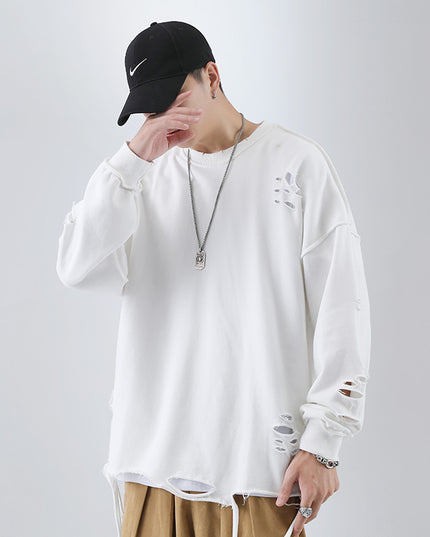 Trendy High Street Ripped Loose Sweater Men