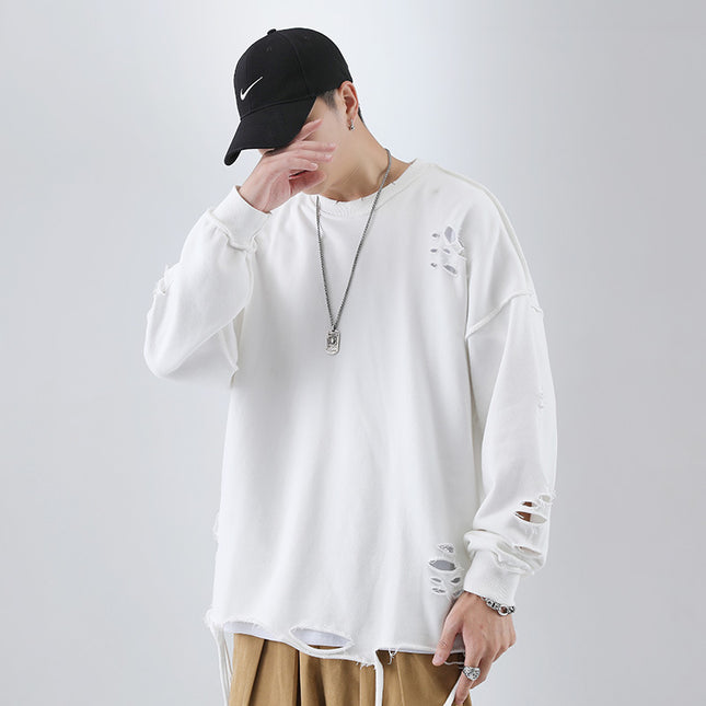 Trendy High Street Ripped Loose Sweater Men