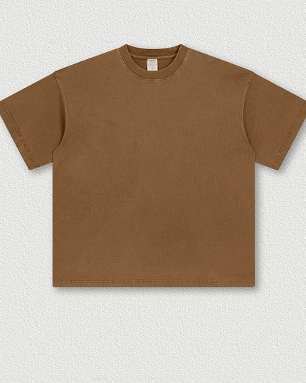 Heavy Washed Solid Color Short Sleeve Men And Women Same Style