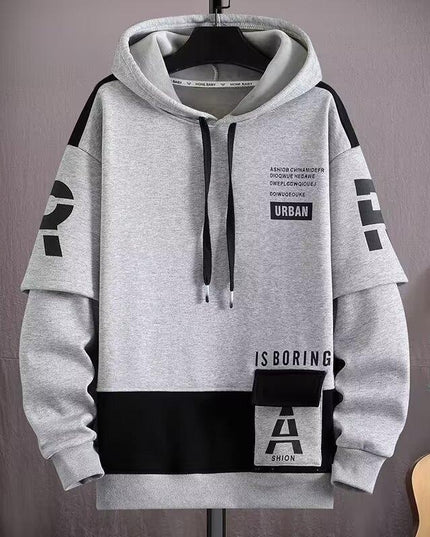 Spring And Autumn Hooded Sweater Fleece-lined Boys And Teenagers Sports Clothing