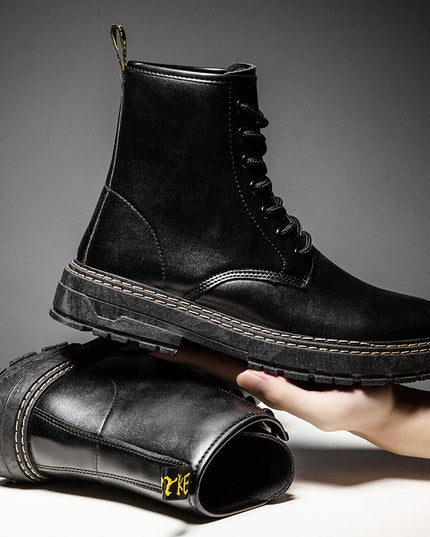 New Style Military Boots British Style Black Men's Leather Boots