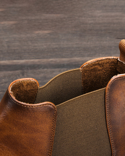 Men  Boots Waterproof Leather Shoes Keep Warm