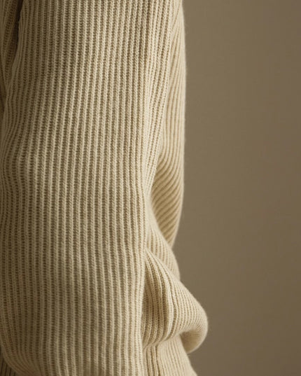 Lazy And Versatile Wool Turtleneck Half Loose Zip Sweater