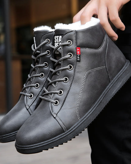 Men's cotton boots plus velvet warm mid-cut shoes men's Martin boots