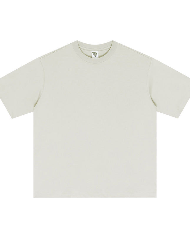 Street Long-staple Cotton Solid Color Short Sleeve
