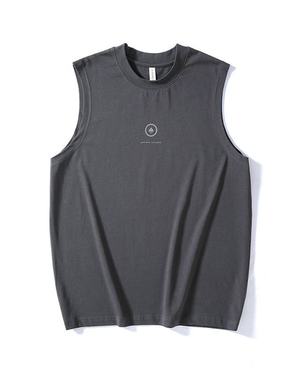 Printed Sports Vest Men's Loose Pure Cotton Basketball Waistcoat