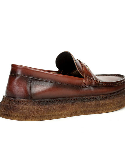 British Men's Casual Thick-soled Leather Increased Lazy Shoes