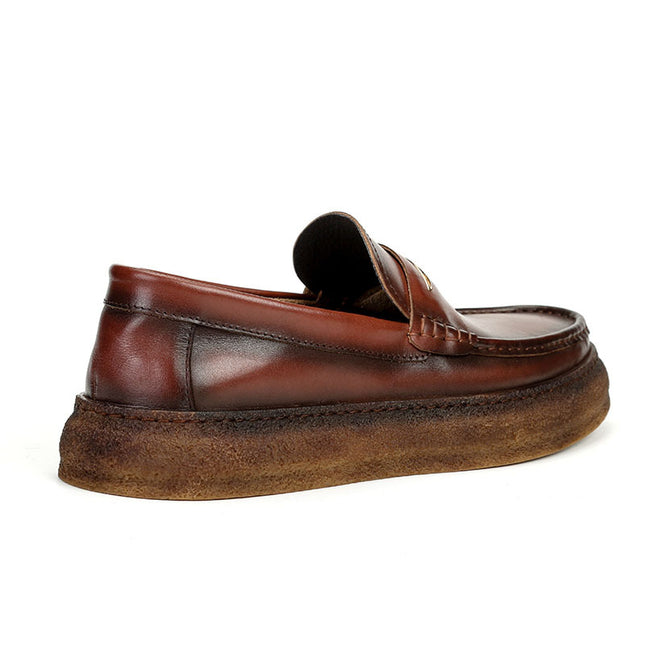 British Men's Casual Thick-soled Leather Increased Lazy Shoes