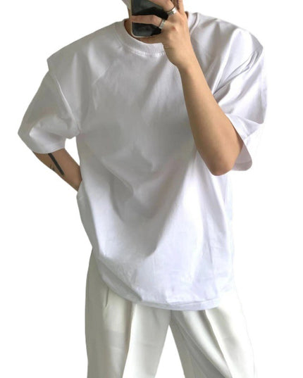 Loose Round Neck White Inner Half Sleeve Bottoming Shirt Top