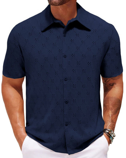 Hollow Jacquard Summer Casual Short Sleeve