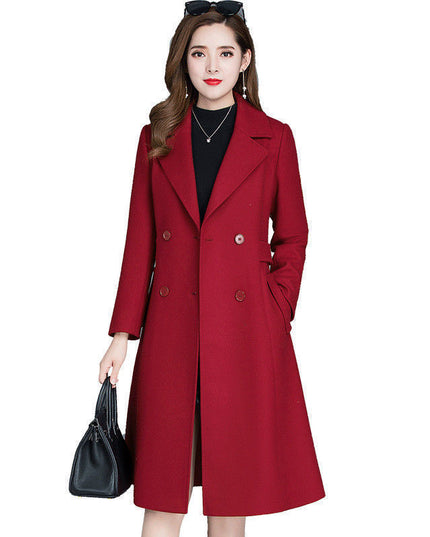 Thickened Woolen Coat Women's Mid-length