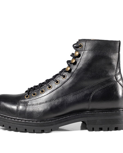 Martin Boots Men's Leather Shoes High-top Retro Plus Velvet Leather  Thick-soled Soft Leather