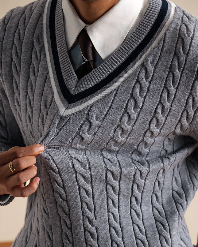 Men's College Style Casual Base Ride Thermal Head Cover Knitwear