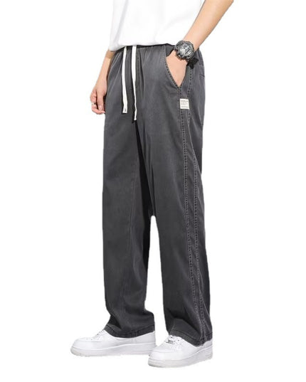 Men's Straight Tube Loose Ice Silk Wide Leg Pants