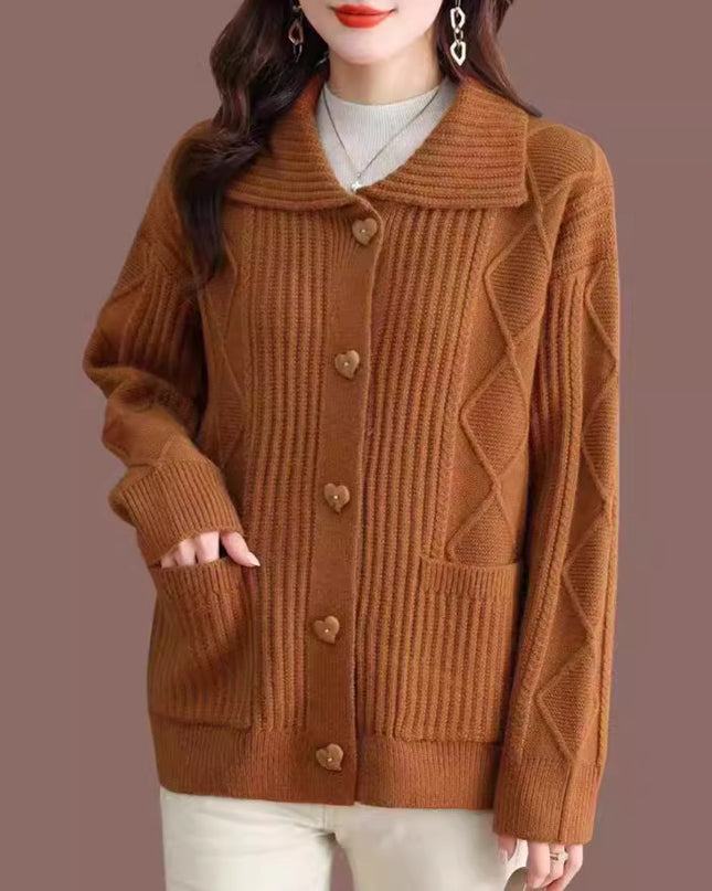 Outerwear Loose Casual Stretch Long Sleeve Sweater