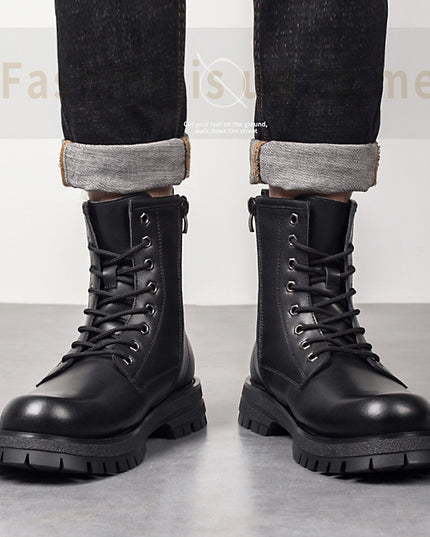 High-top Boots Black Overalls Boots Boys