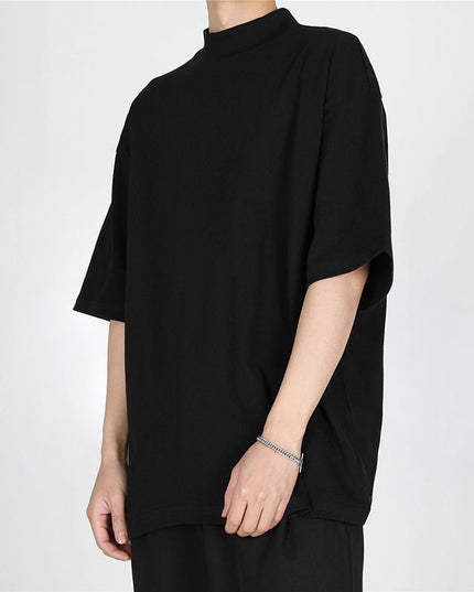 Spring And Summer Loose Thin Half Turtleneck Short Sleeve