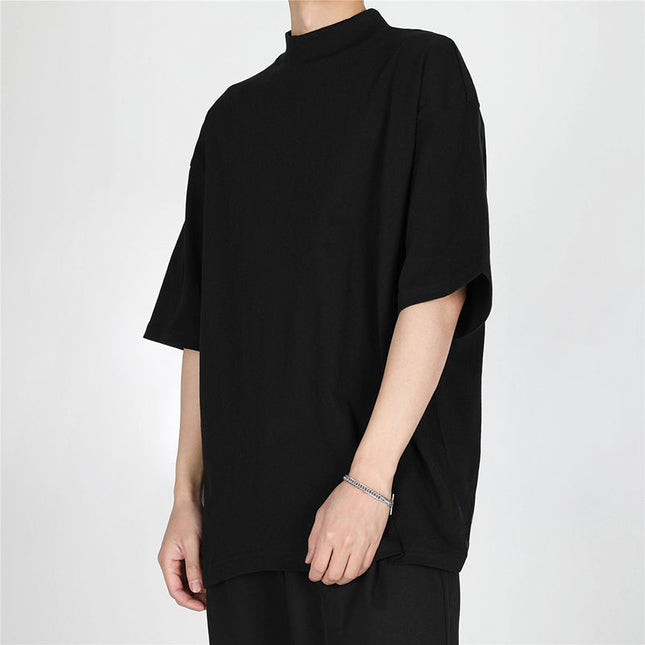 Spring And Summer Loose Thin Half Turtleneck Short Sleeve