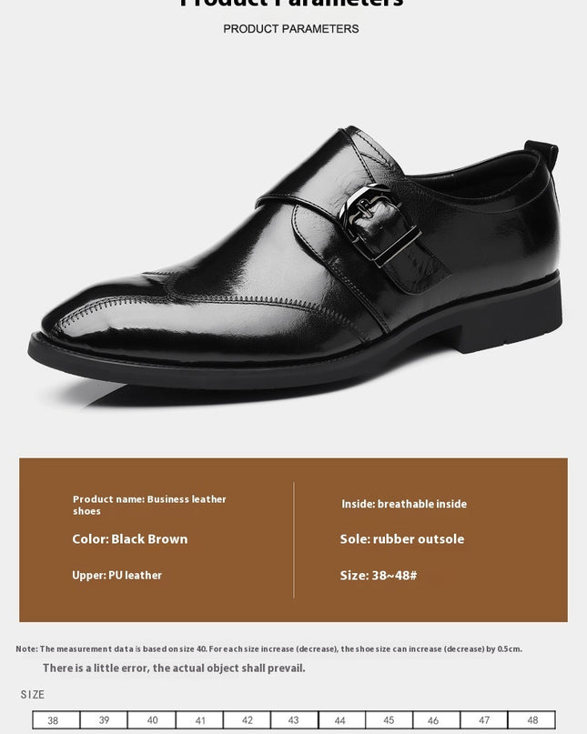 Casual Men's Buckle Color-changing Embroidered Leather Shoes