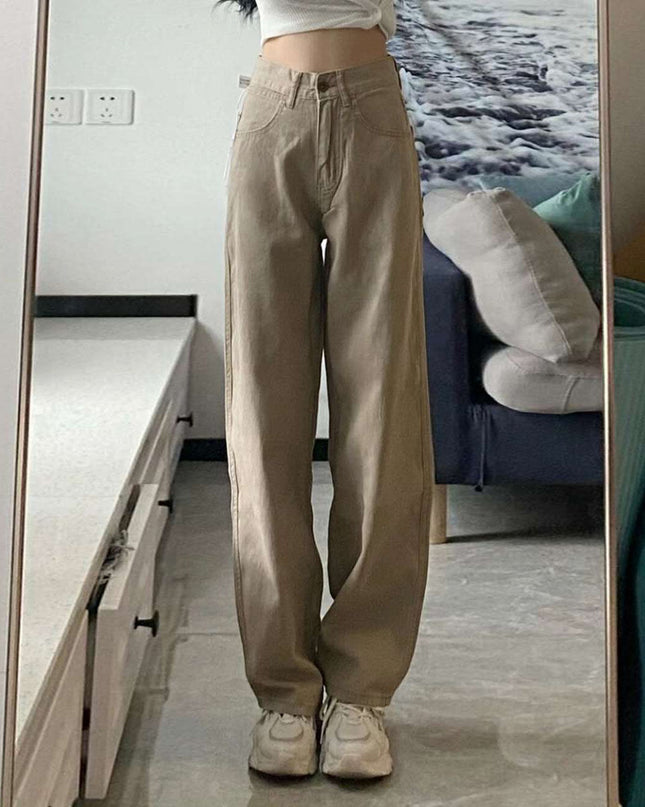High Waist Wide Leg Jeans Ins Retro Loose Straight Mopping Pants