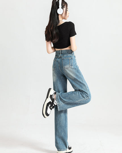 Fashion Women's Slim-fitting Small Straight Pants