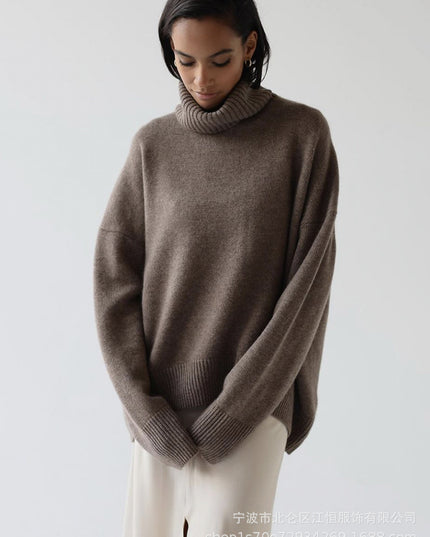 Autumn And Winter European And American Loose Basic Style Solid Color Pullover