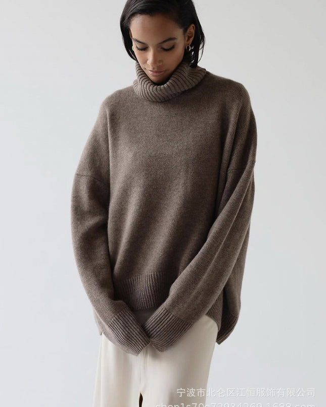 Autumn And Winter European And American Loose Basic Style Solid Color Pullover