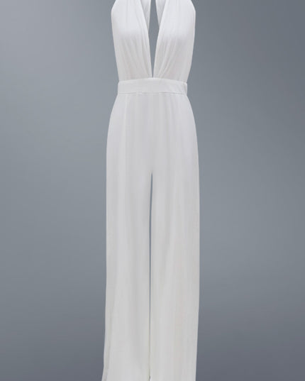 Sexy Deep V Halter Jumpsuit Casual Trousers